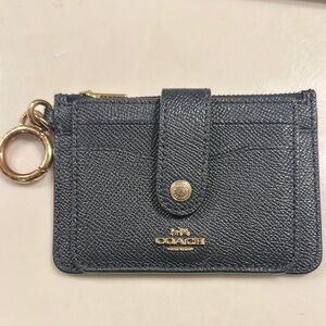 Coach Navy Leather Card Holder